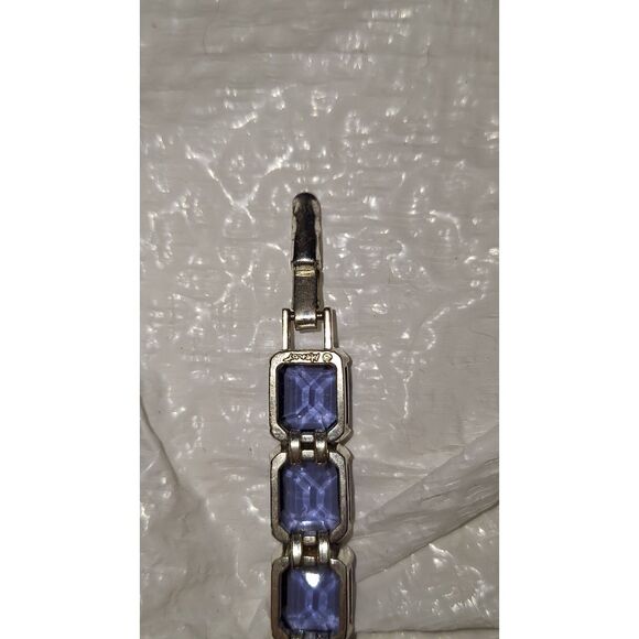 A Vintage 80's Monet Purple Glass Women's Bracelet Faceted Elegant Eveningwear - Picture 6 of 8